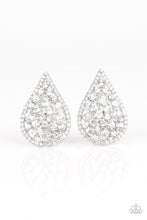 Load image into Gallery viewer, Paparazzi REIGN-Storm - White Earring - Bauble and Bling Boutique 