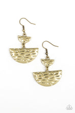 Load image into Gallery viewer, Paparazzi Triassic Triangles - Brass Earring - Bauble and Bling Boutique 