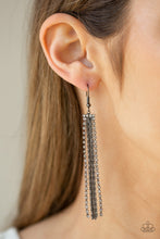 將圖片載入圖庫檢視器 Paparazzi Starlit Tassels - Black Earring - Bauble and Bling Boutique 