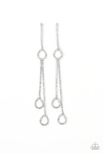 Load image into Gallery viewer, Paparazzi Chance of REIGN - White Earring - Bauble and Bling Boutique 