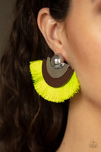 將圖片載入圖庫檢視器 Paparazzi Fan The FLAMBOYANCE - Yellow Earring - Bauble and Bling Boutique 