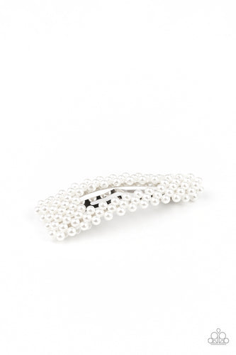Paparazzi Pearl Persuasion - White Hair Clip - Bauble and Bling Boutique 
