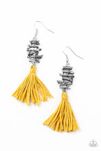 將圖片載入圖庫檢視器 Paparazzi Tiki Tassel - Yellow Earring - Bauble and Bling Boutique 