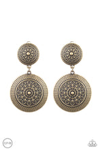 Charger l&#39;image dans la galerie, Paparazzi Magnificent Medallions - Brass Clip On Earring - Bauble and Bling Boutique 