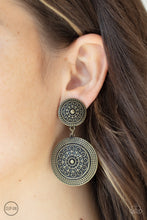 Charger l&#39;image dans la galerie, Paparazzi Magnificent Medallions - Brass Clip On Earring - Bauble and Bling Boutique 