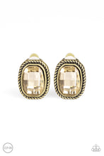 將圖片載入圖庫檢視器 Paparazzi Beam Dream - Brass Clip On Earring - Bauble and Bling Boutique 