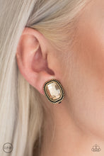 將圖片載入圖庫檢視器 Paparazzi Beam Dream - Brass Clip On Earring - Bauble and Bling Boutique 